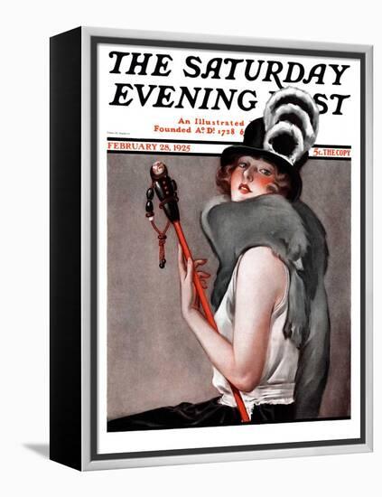 "Woman with Baton," Saturday Evening Post Cover, February 28, 1925-Roy Best-Framed Premier Image Canvas