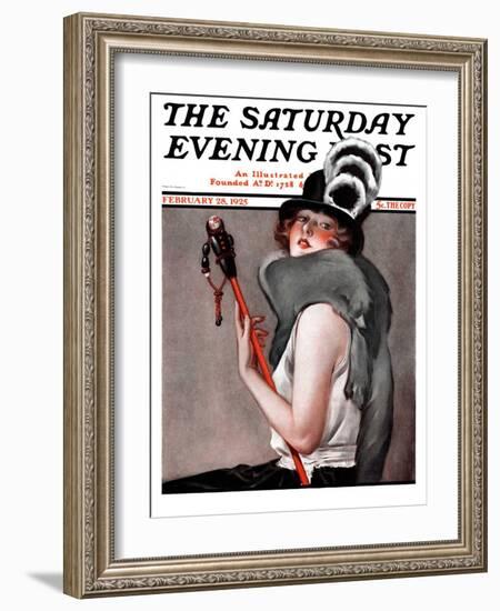 "Woman with Baton," Saturday Evening Post Cover, February 28, 1925-Roy Best-Framed Giclee Print