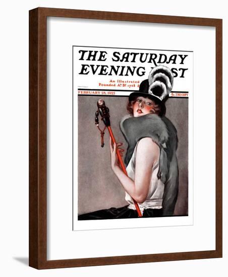 "Woman with Baton," Saturday Evening Post Cover, February 28, 1925-Roy Best-Framed Giclee Print