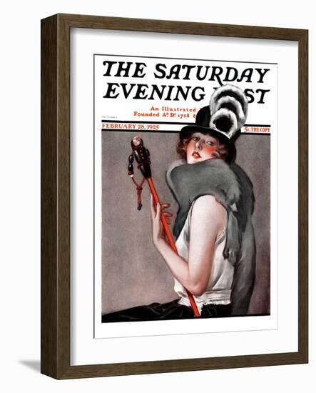 "Woman with Baton," Saturday Evening Post Cover, February 28, 1925-Roy Best-Framed Giclee Print