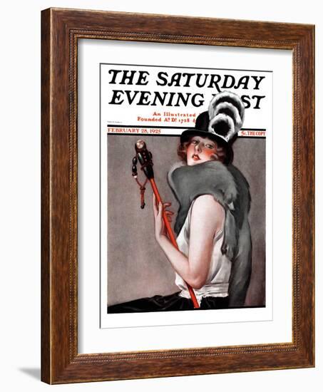 "Woman with Baton," Saturday Evening Post Cover, February 28, 1925-Roy Best-Framed Giclee Print