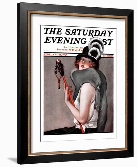 "Woman with Baton," Saturday Evening Post Cover, February 28, 1925-Roy Best-Framed Giclee Print