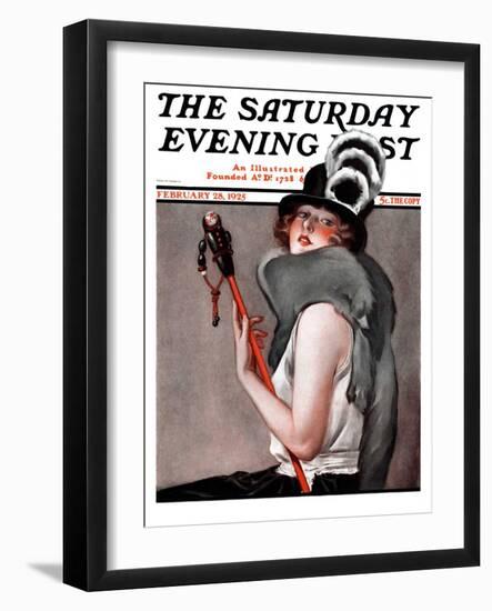 "Woman with Baton," Saturday Evening Post Cover, February 28, 1925-Roy Best-Framed Giclee Print