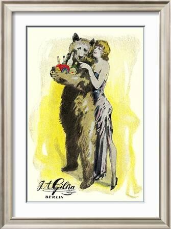 Pop Street Art Graffiti Thinking Bear Canvas Painting Trend