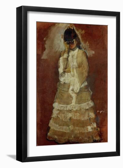 Woman with Binoculars-Edgar Degas-Framed Giclee Print