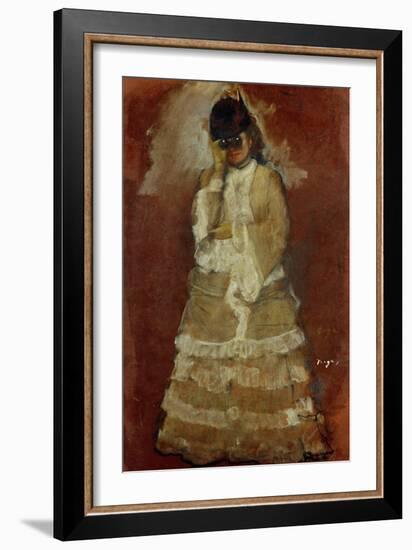 Woman with Binoculars-Edgar Degas-Framed Giclee Print