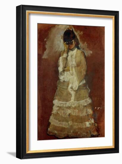 Woman with Binoculars-Edgar Degas-Framed Giclee Print