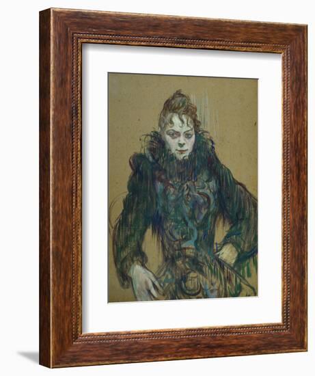 Woman with Black Feather Boa, 1892-Henri de Toulouse-Lautrec-Framed Giclee Print