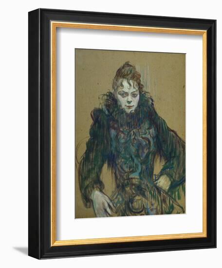 Woman with Black Feather Boa, 1892-Henri de Toulouse-Lautrec-Framed Giclee Print