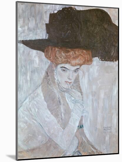 Woman with Black Feather Hat, 1910-Gustav Klimt-Mounted Giclee Print