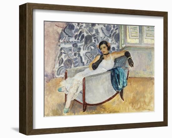 Woman with Black Gloves; La Femme Aux Gants Noirs, C.1930-Henri Lebasque-Framed Giclee Print