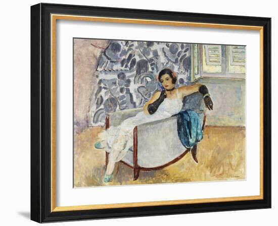 Woman with Black Gloves; La Femme Aux Gants Noirs, C.1930-Henri Lebasque-Framed Giclee Print