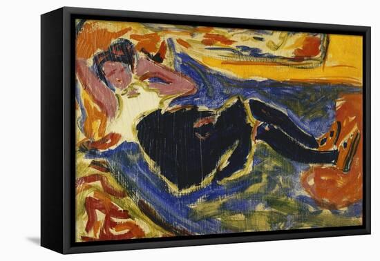 Woman with Black Stockings-Ernst Ludwig Kirchner-Framed Premier Image Canvas