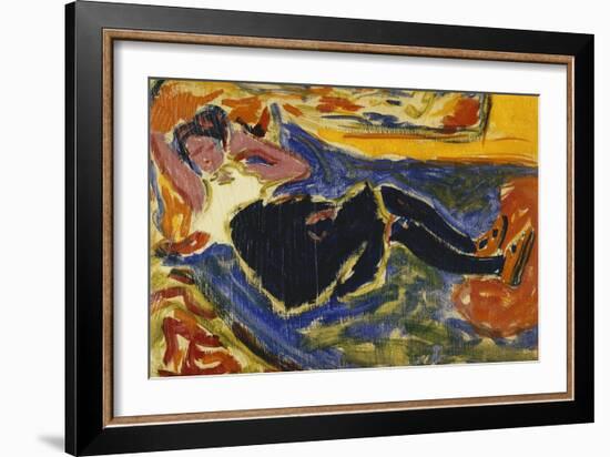 Woman with Black Stockings-Ernst Ludwig Kirchner-Framed Giclee Print