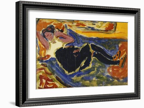 Woman with Black Stockings-Ernst Ludwig Kirchner-Framed Giclee Print