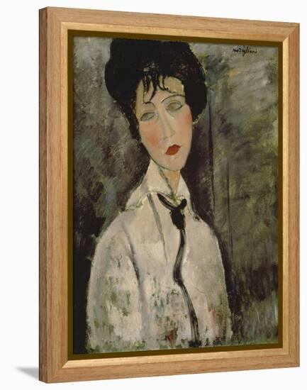 Woman with Black Tie, 1917-Amedeo Modigliani-Framed Premier Image Canvas