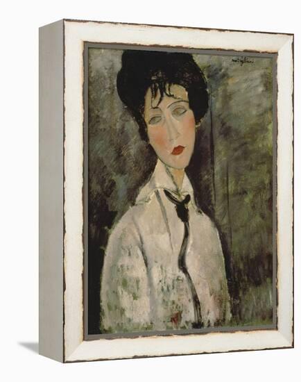 Woman with Black Tie, 1917-Amedeo Modigliani-Framed Premier Image Canvas