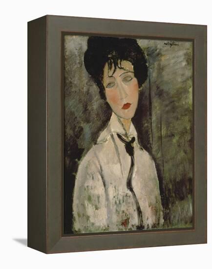 Woman with Black Tie, 1917-Amedeo Modigliani-Framed Premier Image Canvas