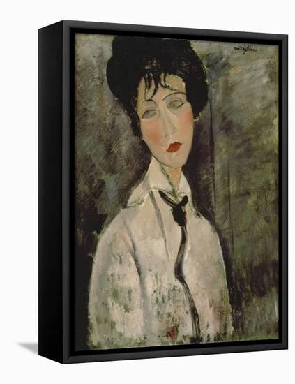 Woman with Black Tie, 1917-Amedeo Modigliani-Framed Premier Image Canvas