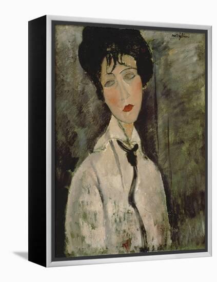 Woman with Black Tie, 1917-Amedeo Modigliani-Framed Premier Image Canvas