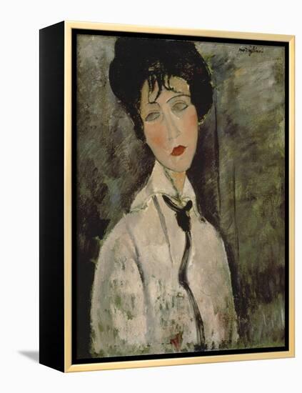 Woman with Black Tie, 1917-Amedeo Modigliani-Framed Premier Image Canvas