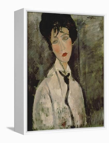 Woman with Black Tie, 1917-Amedeo Modigliani-Framed Premier Image Canvas