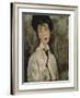 Woman with Black Tie, 1917-Amedeo Modigliani-Framed Giclee Print