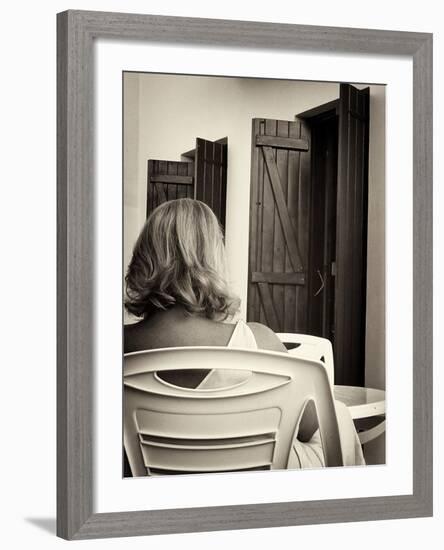 Woman with Blonde Hair Seen from Behind-Tim Kahane-Framed Photographic Print