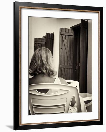 Woman with Blonde Hair Seen from Behind-Tim Kahane-Framed Photographic Print