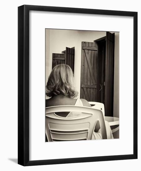 Woman with Blonde Hair Seen from Behind-Tim Kahane-Framed Photographic Print