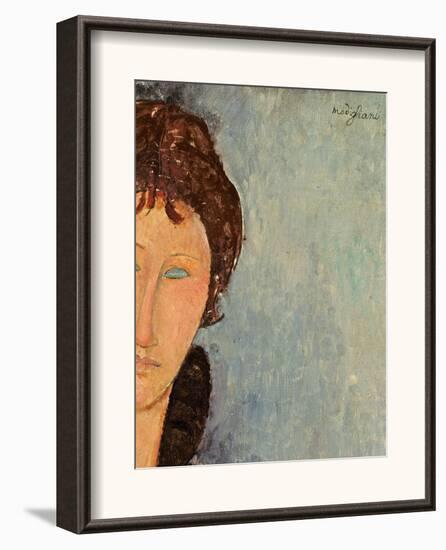 Woman with Blue Eyes, C.1918-Amedeo Modigliani-Framed Art Print