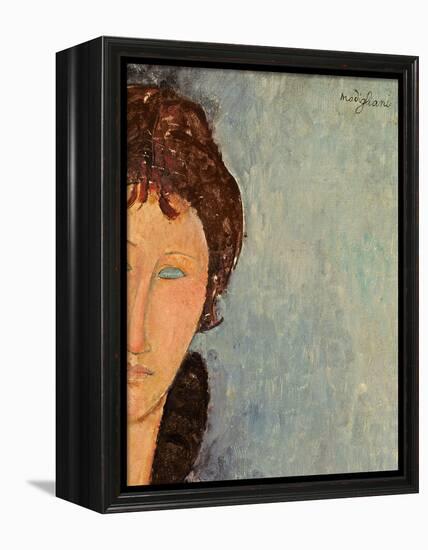 Woman with Blue Eyes, C.1918-Amedeo Modigliani-Framed Premier Image Canvas