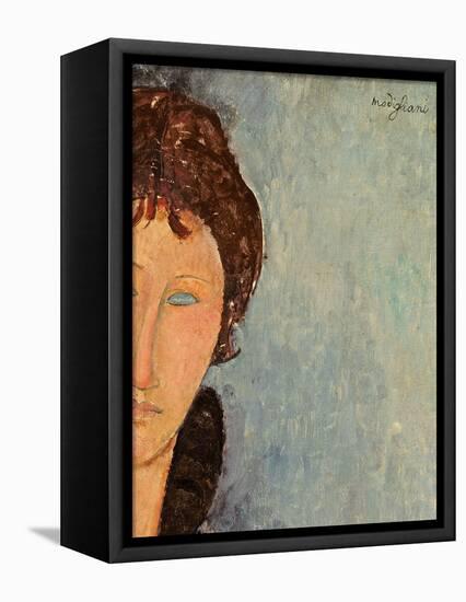 Woman with Blue Eyes, C.1918-Amedeo Modigliani-Framed Premier Image Canvas