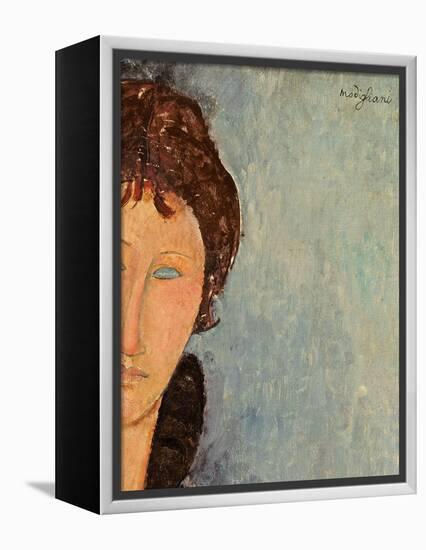 Woman with Blue Eyes, C.1918-Amedeo Modigliani-Framed Premier Image Canvas