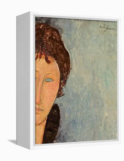 Woman with Blue Eyes, C.1918-Amedeo Modigliani-Framed Premier Image Canvas