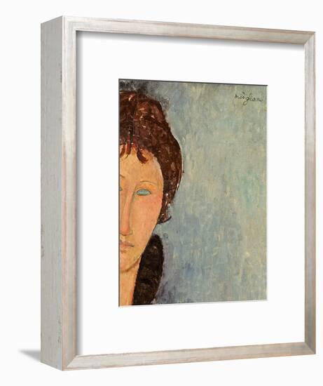 Woman with Blue Eyes, C.1918-Amedeo Modigliani-Framed Premium Giclee Print