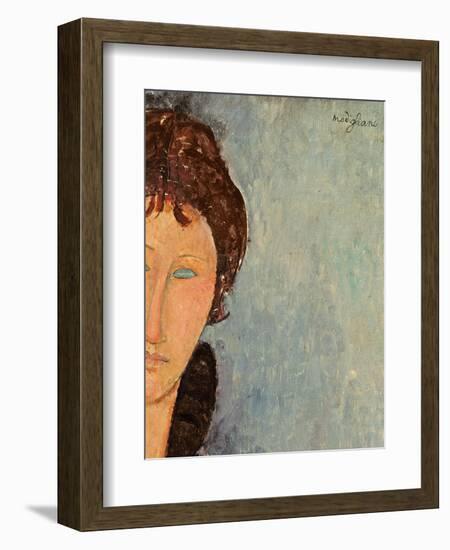 Woman with Blue Eyes, C.1918-Amedeo Modigliani-Framed Premium Giclee Print