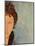 Woman with Blue Eyes, C.1918-Amedeo Modigliani-Mounted Premium Giclee Print