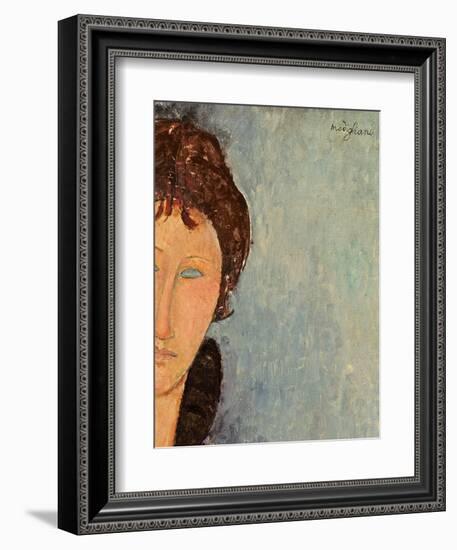 Woman with Blue Eyes, C.1918-Amedeo Modigliani-Framed Premium Giclee Print