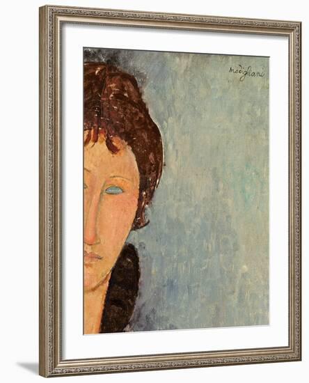 Woman with Blue Eyes, C.1918-Amedeo Modigliani-Framed Giclee Print