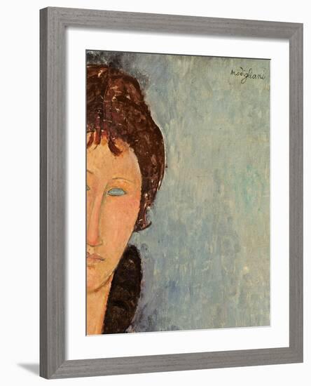 Woman with Blue Eyes, C.1918-Amedeo Modigliani-Framed Giclee Print