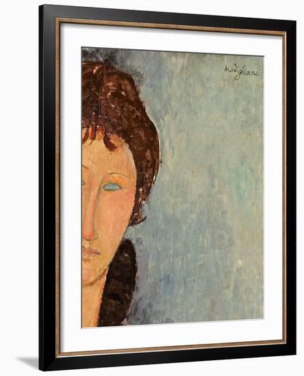 Woman with Blue Eyes, C.1918-Amedeo Modigliani-Framed Giclee Print