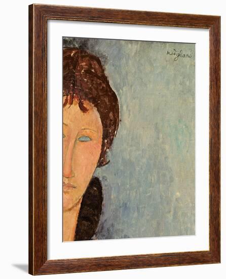 Woman with Blue Eyes, C.1918-Amedeo Modigliani-Framed Giclee Print