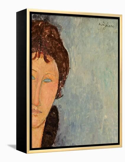 Woman with Blue Eyes, C.1918-Amedeo Modigliani-Framed Premier Image Canvas