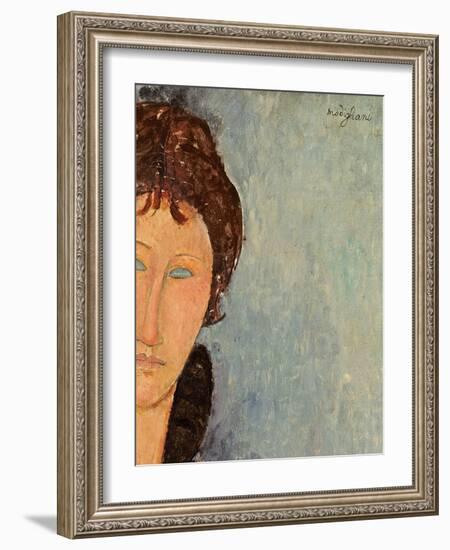 Woman with Blue Eyes, C.1918-Amedeo Modigliani-Framed Giclee Print