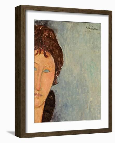 Woman with Blue Eyes, C.1918-Amedeo Modigliani-Framed Giclee Print