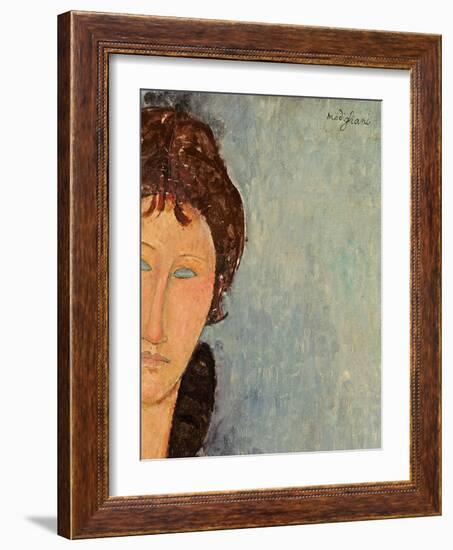 Woman with Blue Eyes, C.1918-Amedeo Modigliani-Framed Giclee Print