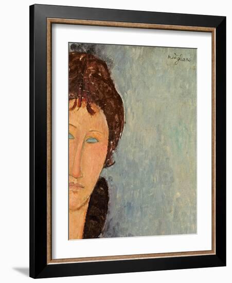 Woman with Blue Eyes, C.1918-Amedeo Modigliani-Framed Giclee Print