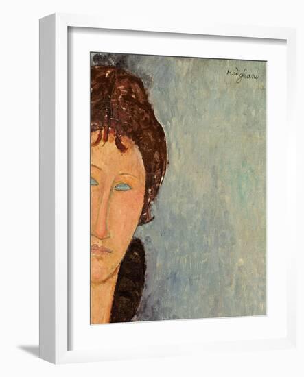 Woman with Blue Eyes, C.1918-Amedeo Modigliani-Framed Giclee Print