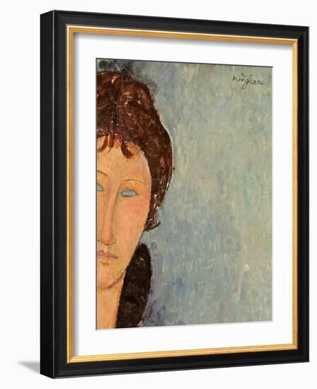 Woman with Blue Eyes, C.1918-Amedeo Modigliani-Framed Giclee Print